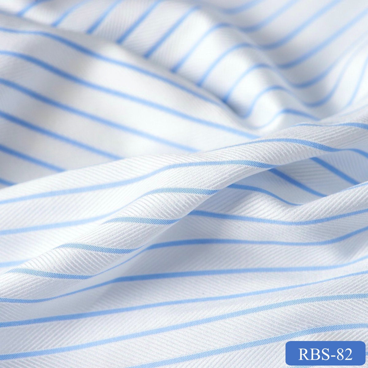 RBS 82 Blue Stripe Super Fine 2-ply Cotton Shirting Fabric