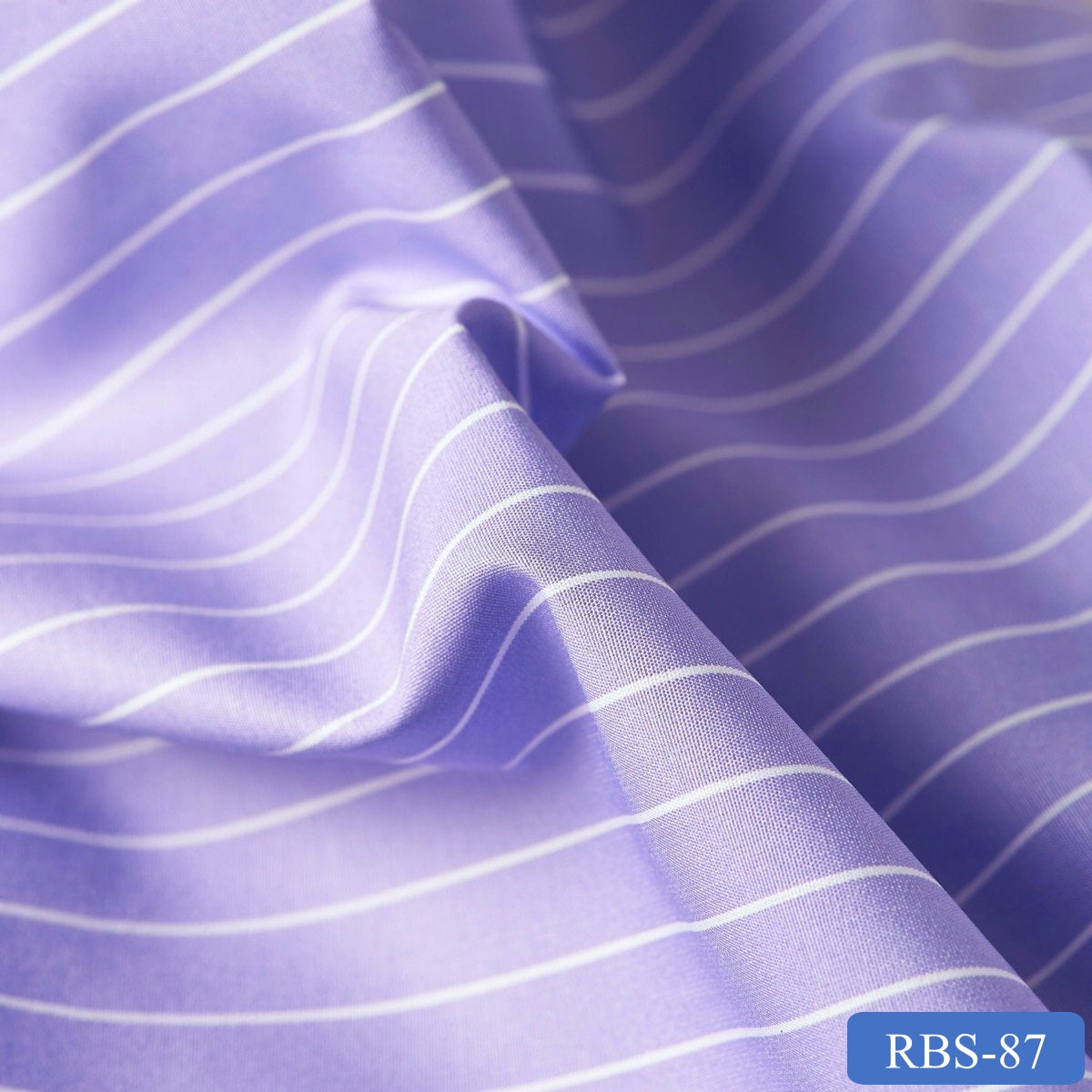 RBS 87 Purple Stripe Super Fine 2-ply Cotton Shirting Fabric