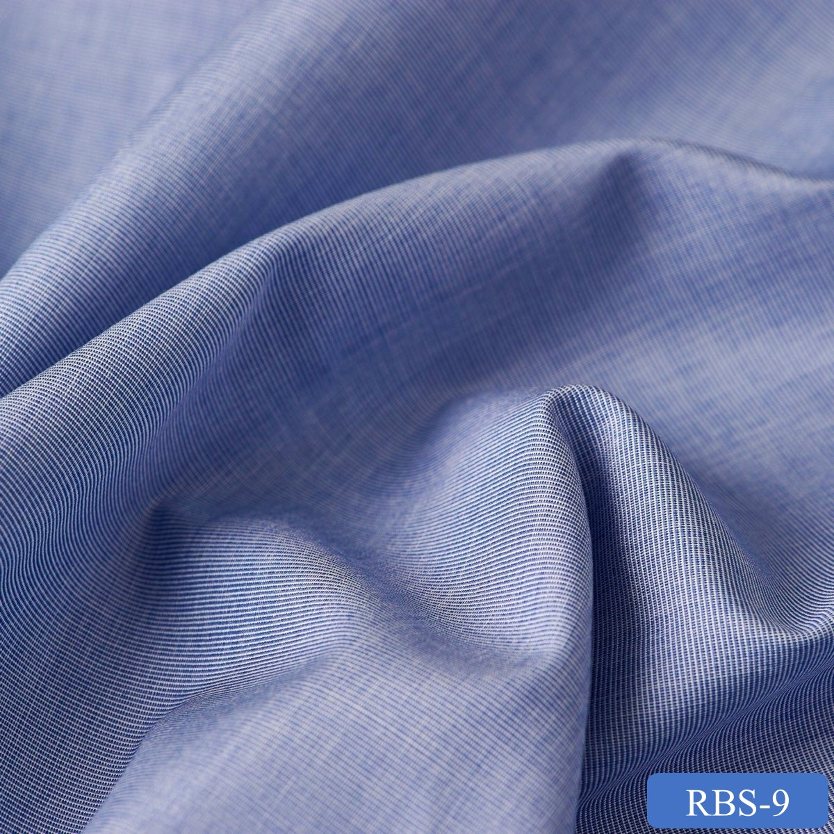 RBS 9 Blue Chambray Super Fine 2-ply Cotton Shirting Fabric