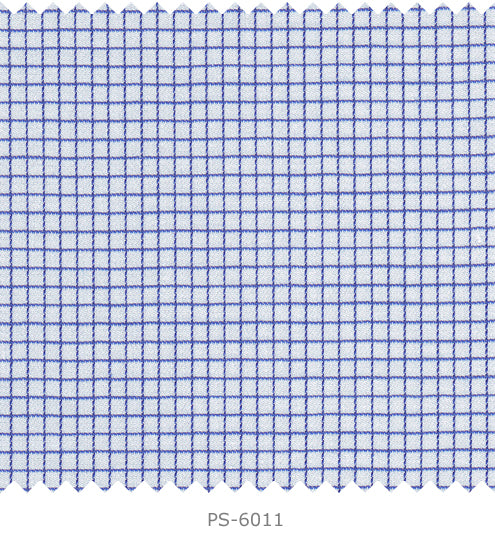 S6011/N3-34557 White with Blue Check Fine Giza Cotton Shirting Fabric