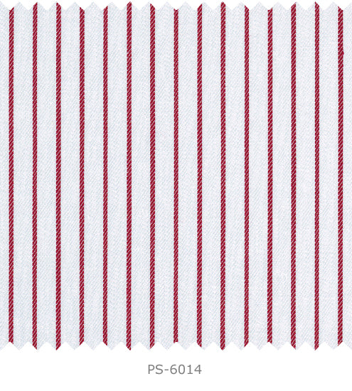 S6014/N3-34562 White with Red Stripe Fine Giza Cotton Shirting Fabric