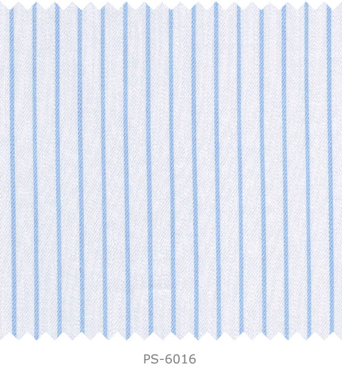 S6016/N3-34564 White with Blue Stripe Fine Giza Cotton Shirting Fabric