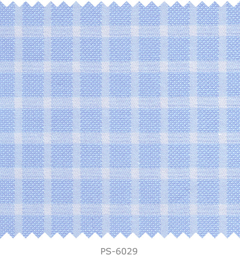 S6029/N3-34590 Light Blue with White Check Fine Giza Cotton Shirting Fabric