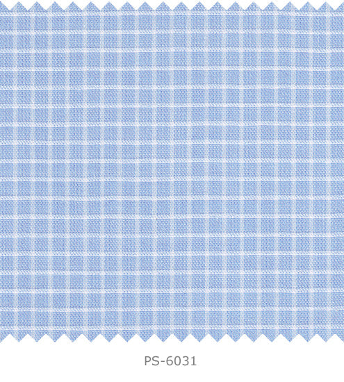 S6031/N3-34588 Light Blue with White Check Fine Giza Cotton Shirting Fabric