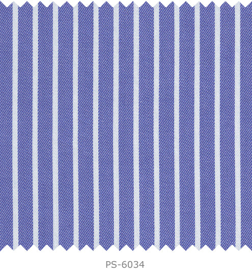 S6034/N3-34613 Royal Blue with White Stripe Fine Giza Cotton Shirting Fabric