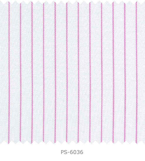 S6036/N3-34560 White with Pink Stripe Fine Giza Cotton Shirting Fabric