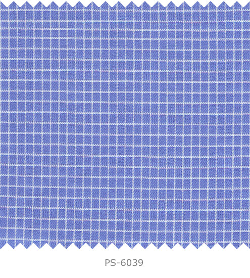 S6039/N3-34586 Blue with White Check Fine Giza Cotton Shirting Fabric