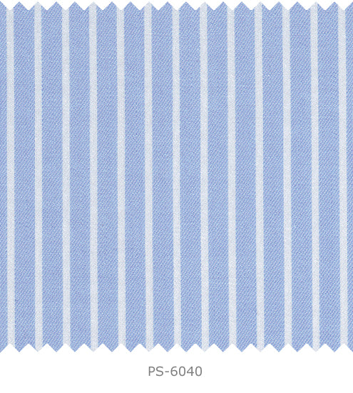 S6040/N3-34609 Light Blue with White Stripe Fine Giza Cotton Shirting Fabric