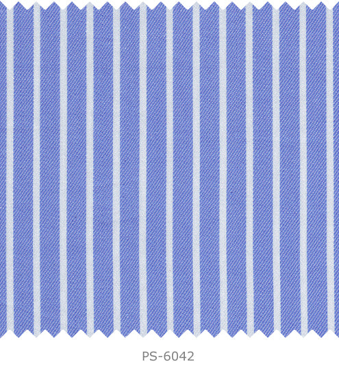 S6042/N3-34611 Blue with White Stripe Fine Giza Cotton Shirting Fabric