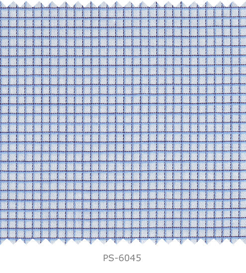 S6045/N3-34592 White with Small Blue Check Fine Giza Cotton Shirting Fabric