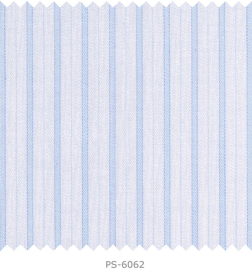 S6062/N3-34603 White with Blue Stripe Fine Giza Cotton Shirting Fabric