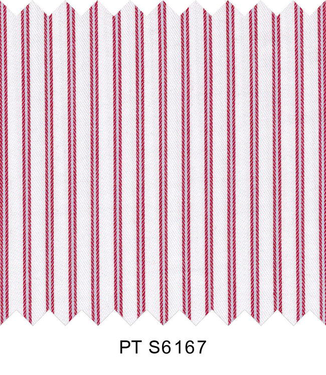 S6167/N3-34482 Red and Light Blue On White Fine Giza Cotton Shirting Fabric