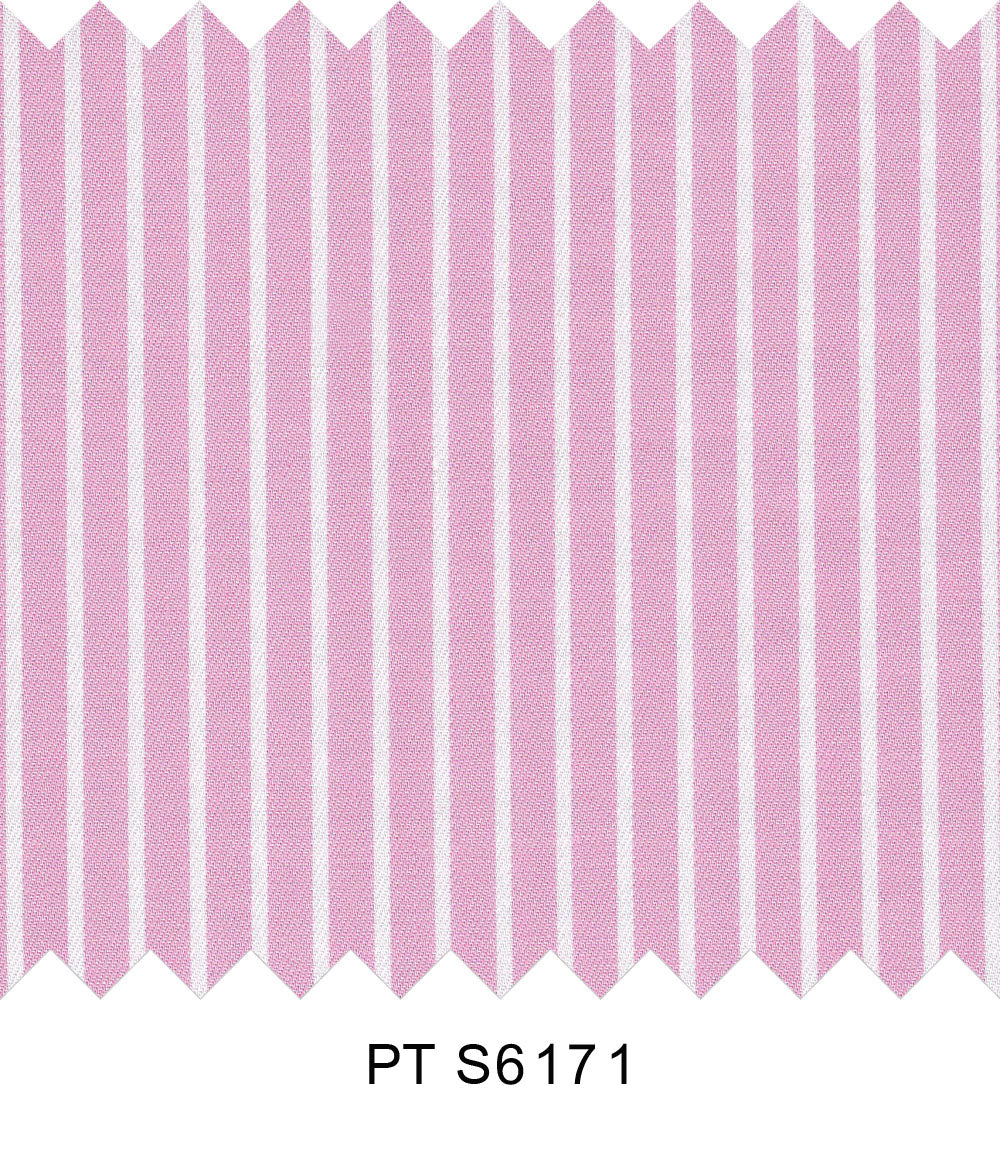 S6171/N3-34605 Pink with White Stripe Fine Giza Cotton Shirting Fabric