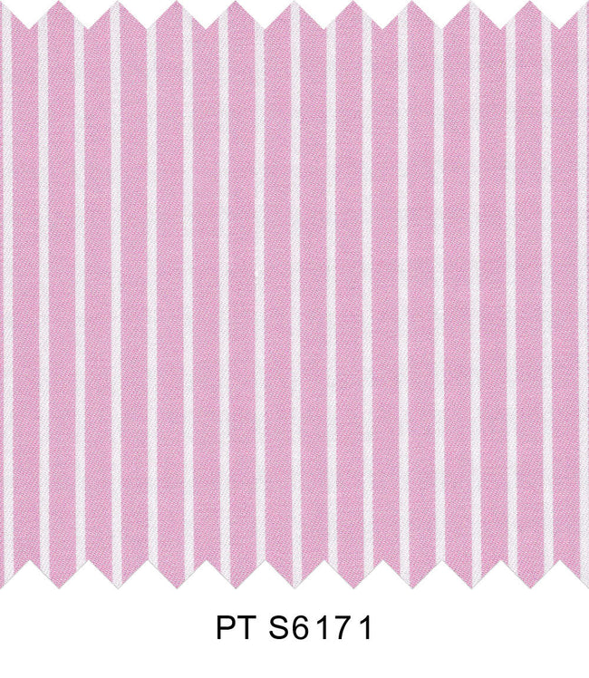 S6171/N3-34605 Pink with White Stripe Fine Giza Cotton Shirting Fabric