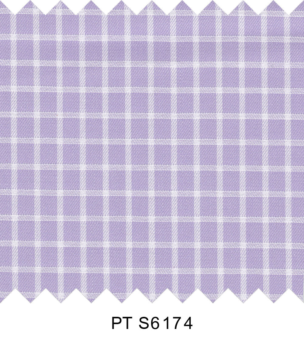 S6174/N3-34608 Purple with White Check Fine Giza Cotton Shirting Fabric