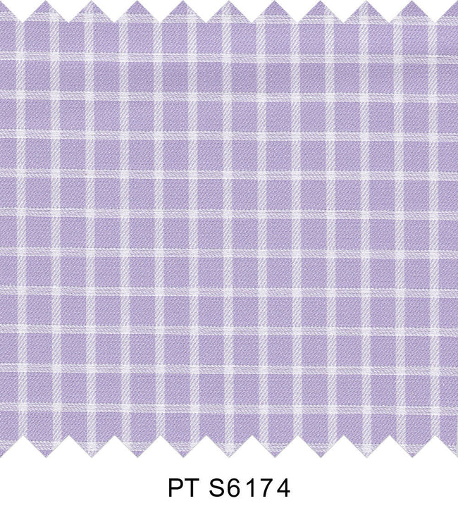 S6174/N3-34608 Purple with White Check Fine Giza Cotton Shirting Fabric