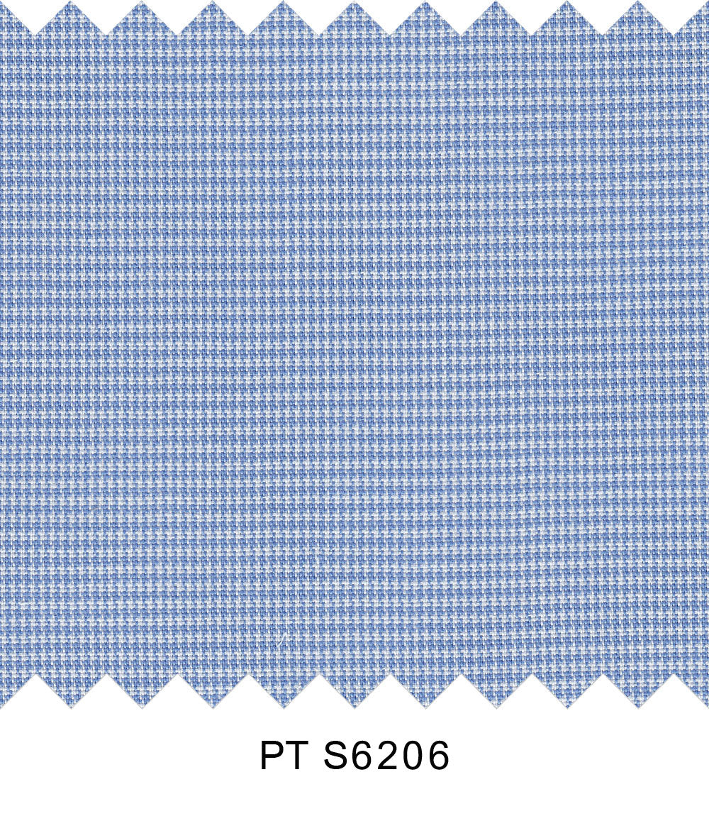 S6206/N3-34500 Blue and White Houndstooth Fine Giza Cotton Shirting Fabric