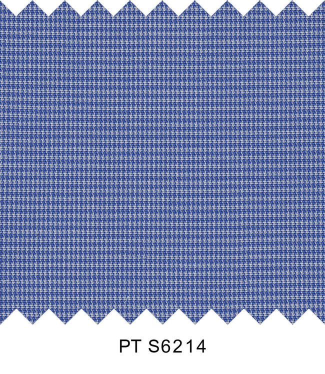 S6214/N3-34502 Navy Blue and White Houndstooth Fine Giza Cotton Shirting Fabric