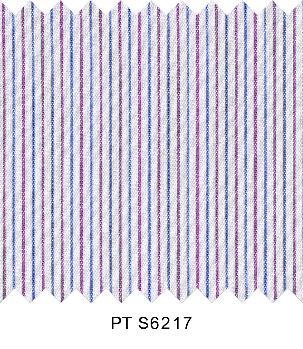 S6217/N3-34505 Blue and Purple On White Fine Giza Cotton Shirting Fabric