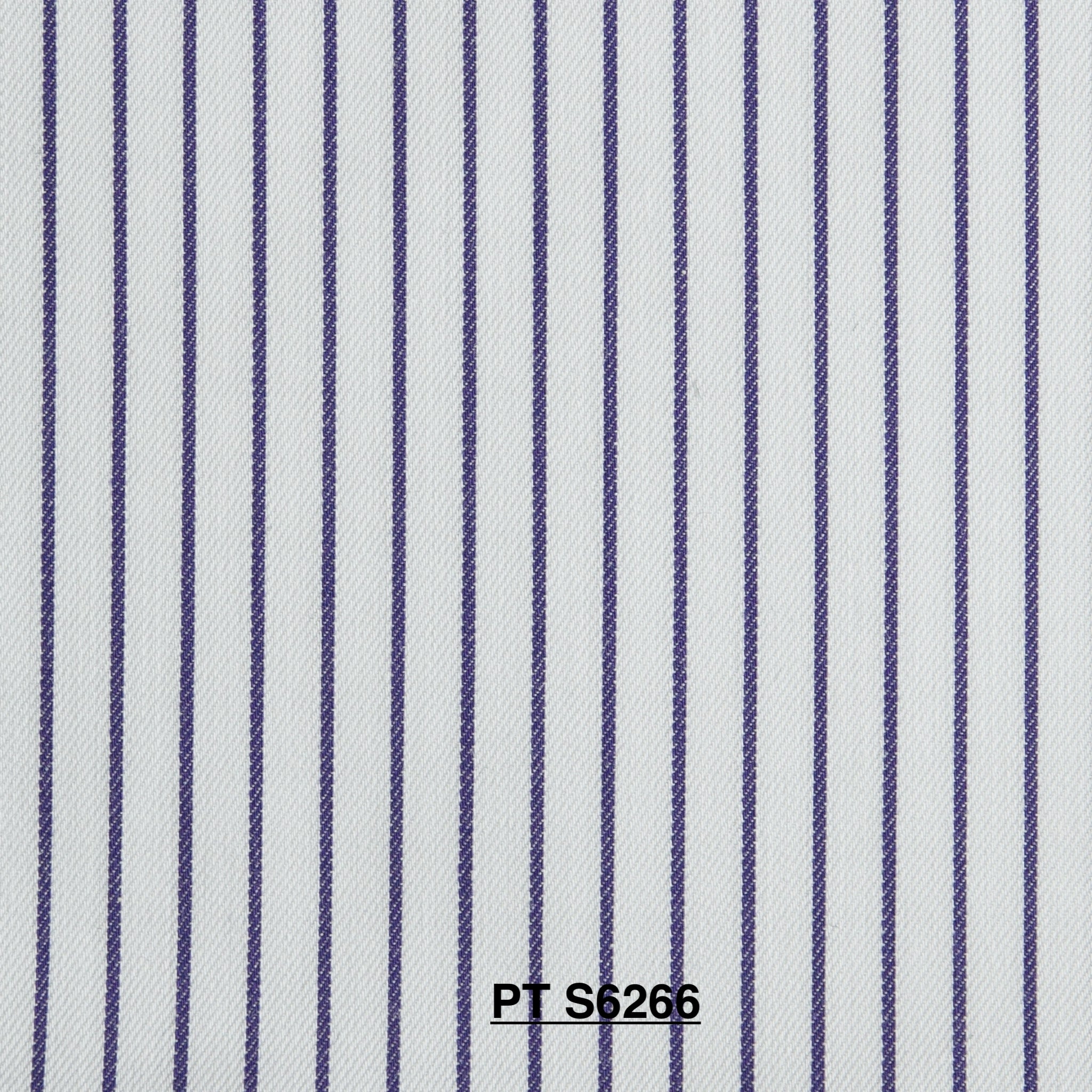 S6266/N3-34574 White with Dark Purple Stripe Fine Giza Cotton Shirting Fabric