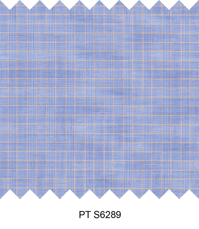 S6289/N3-34447 Blue with Yellow Check Fine Giza Cotton Shirting Fabric