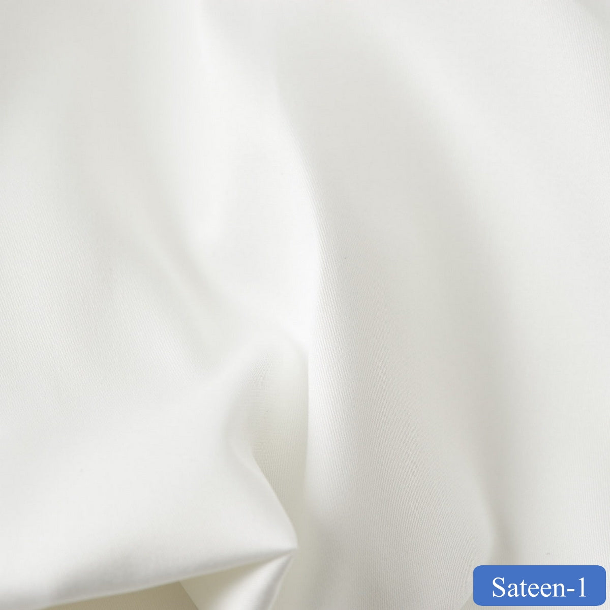 SATEEN 1 Plain White Super Fine 2-ply Cotton Shirting Fabric