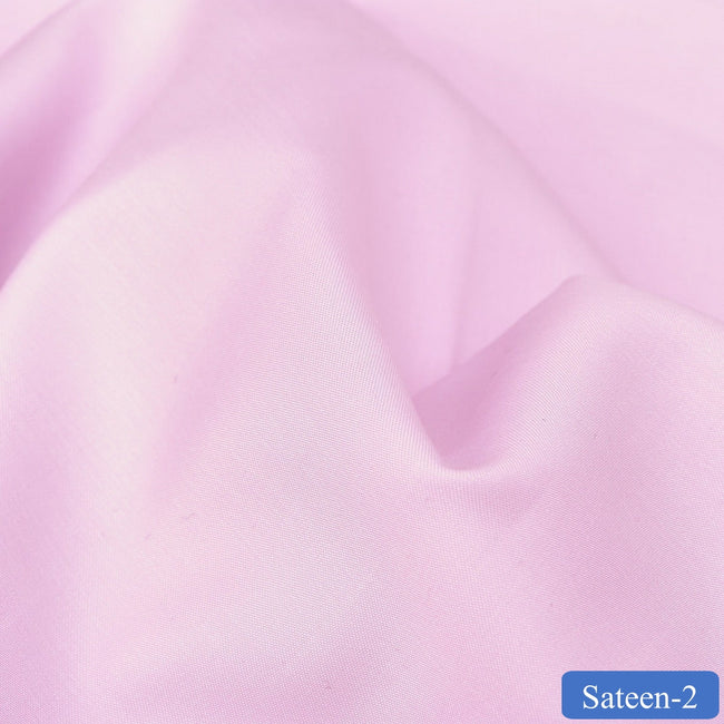 SATEEN 2 Plain Pink Super Fine 2-ply Cotton Shirting Fabric