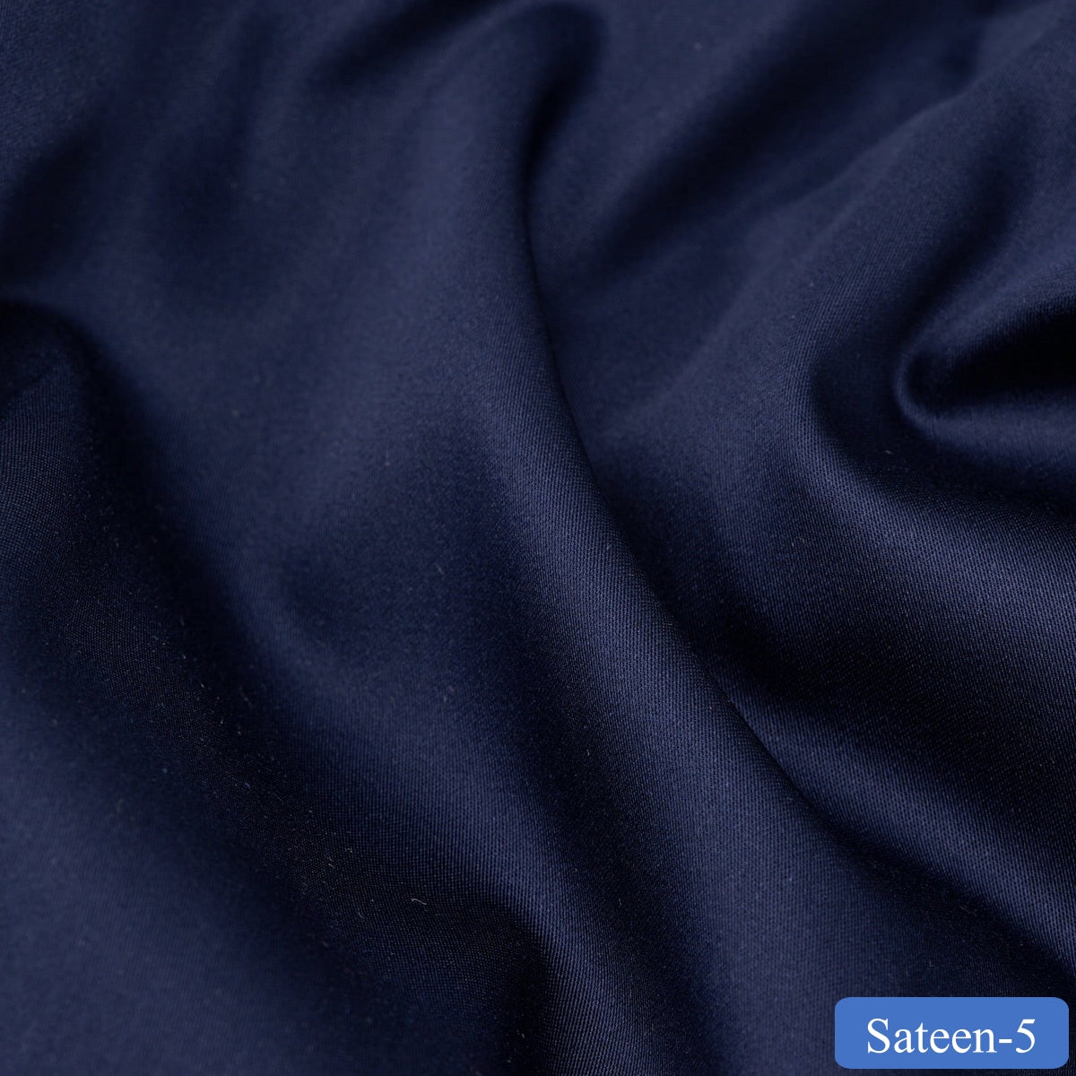 SATEEN 5 Plain Blue Super Fine 2-ply Cotton Shirting Fabric