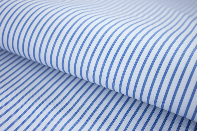 T-541/5730 Fine Cotton Blue Stripe On White Shirting Fabric