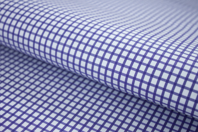 T-549/5738 Fine Cotton Purple Check Shirting Fabric