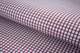 T-550/5739 Fine Cotton Red Check On White Shirting Fabric