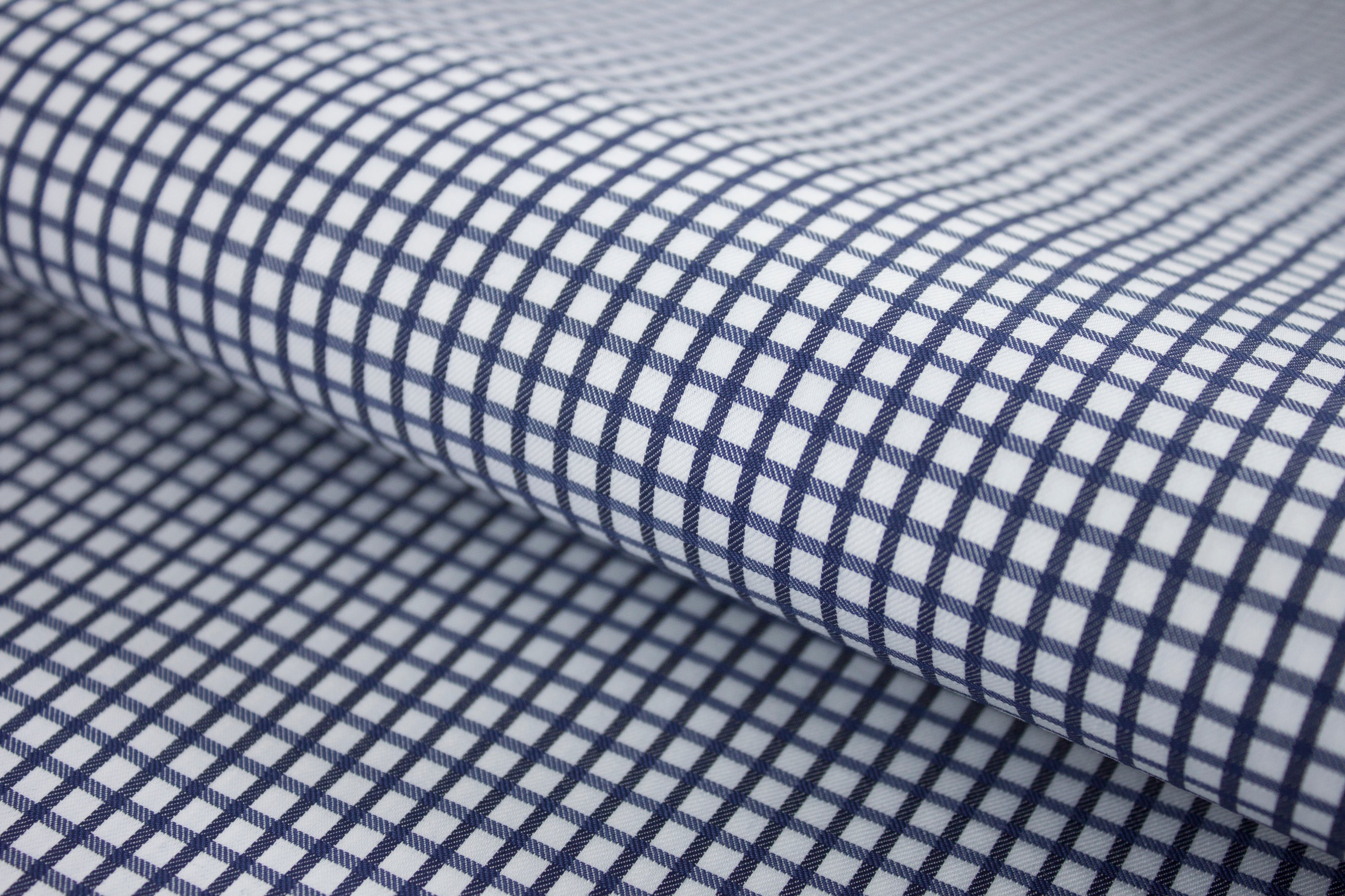 T-551/5740 Fine Cotton Dark Blue Check Shirting Fabric