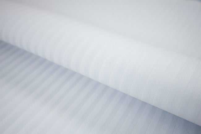 T-587/5919 Fine Cotton White Selfstripes Shirting Fabric