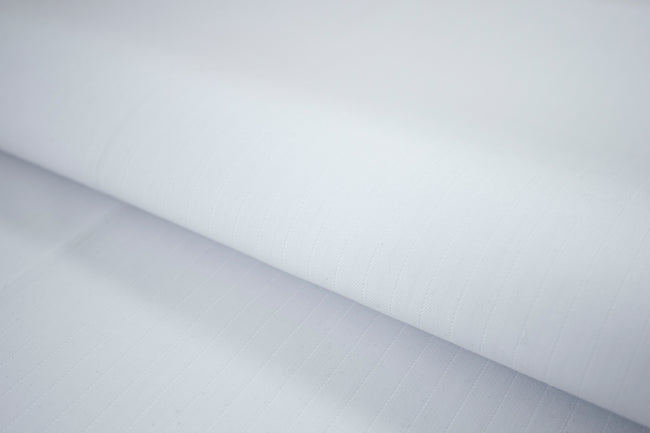 T-597/5927 Fine Cotton White Selfstripes Shirting Fabric