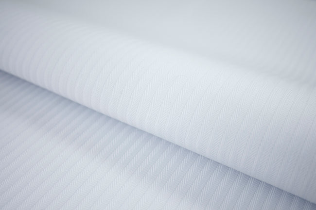 T-598/5928 Fine Cotton White Herringbone Shirting Fabric