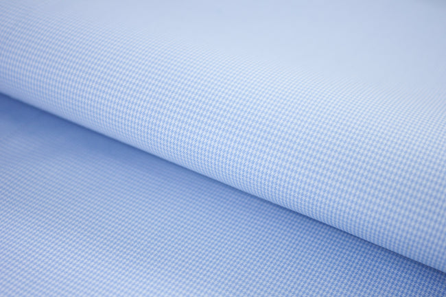 T-624/6540 Fine Cotton Light Blue Small Check Shirting Fabric