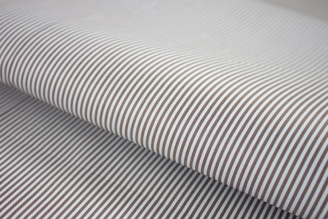 T-627/5776 Fine Cotton Brown Stripes Shirting Fabric