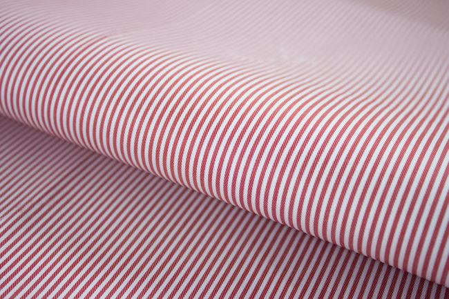 T-629/5778 Fine Cotton Red Stripes Shirting Fabric