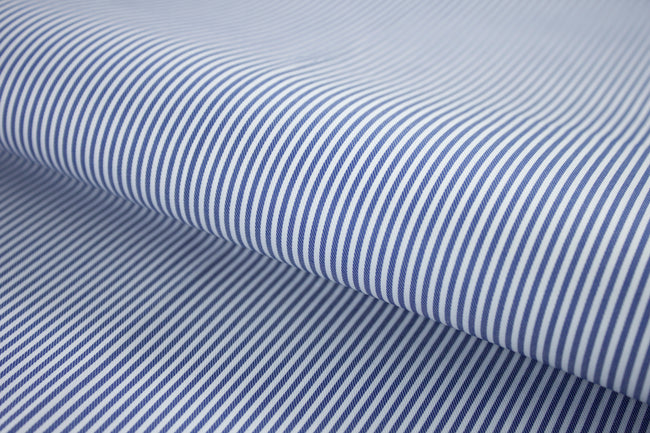 T-634/5783 Fine Cotton Dark Blue Stripe Shirting Fabric