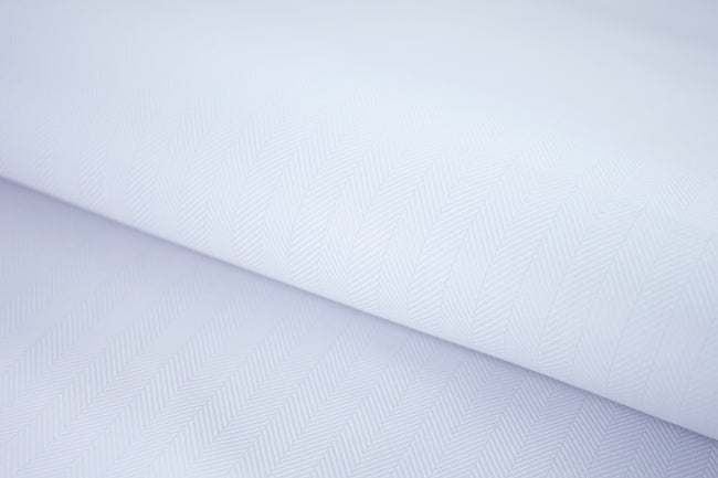 T-651/5788 Fine Cotton White Herringbone Shirting Fabric