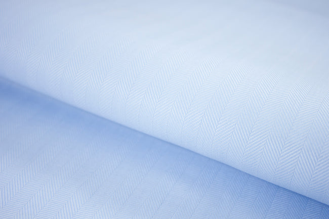 T-653/5790 Fine Cotton Baby Blue Herringbone Shirting Fabric