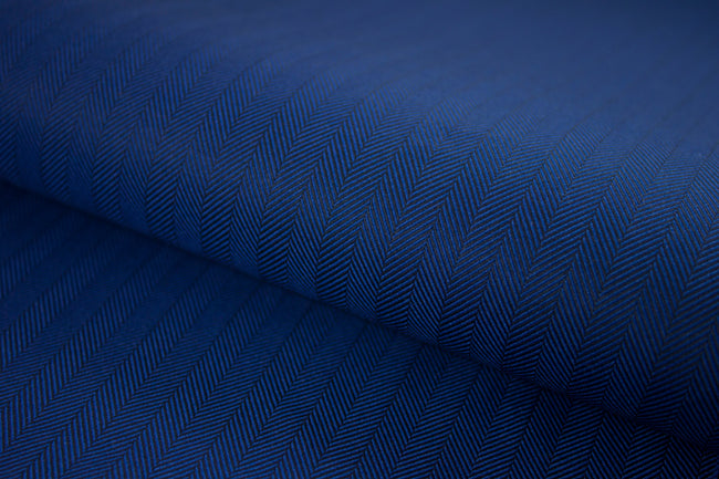 T-657/5794 Fine Cotton Navy Blue Herringbone Shirting Fabric