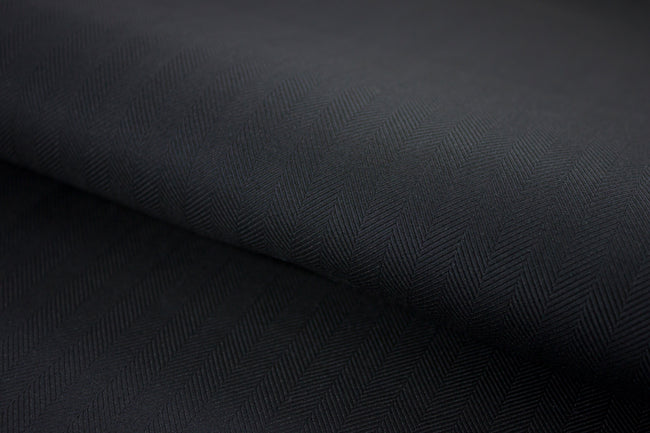 T-658/5795 Fine Cotton Black Herringbone Shirting Fabric