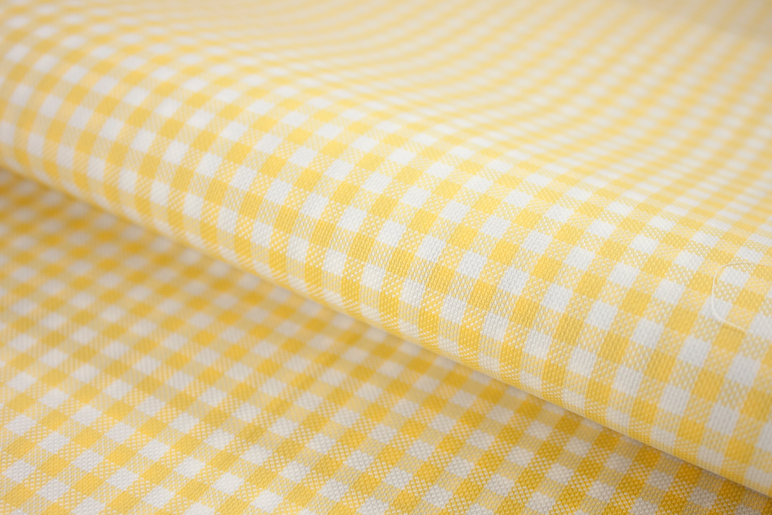 T-750/5959 Fine Cotton White and Yellow Checks Shirting Fabric