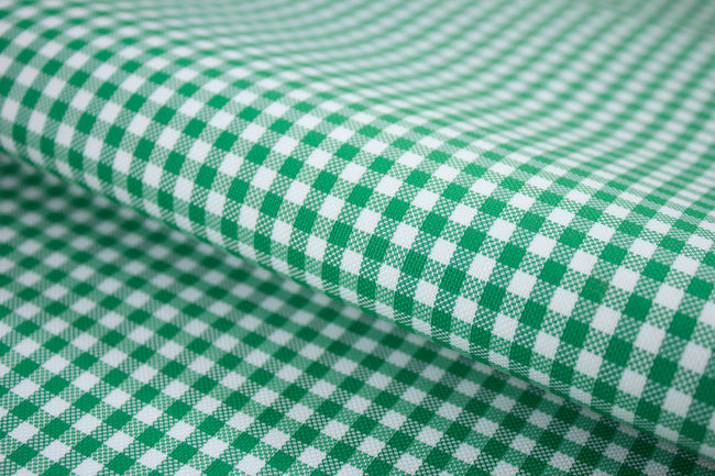 T-752/5961 Fine Cotton White and Green Checks Shirting Fabric