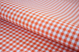 T-753/5962 Fine Cotton White and Rusna Orange Checks Shirting Fabric