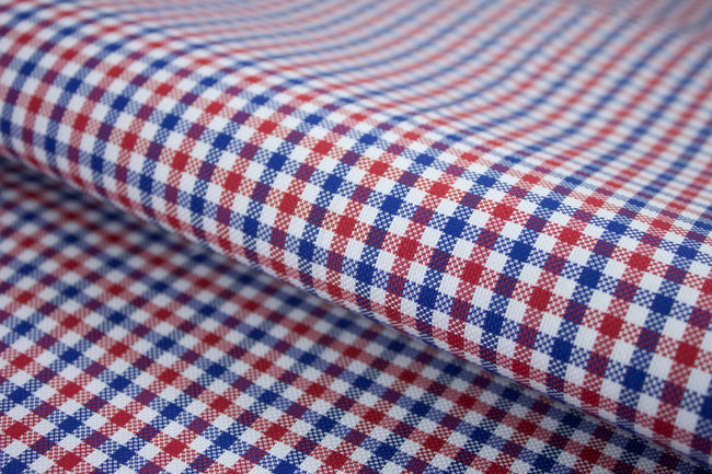 T-754/5806 Fine Cotton Blue And Red Check Shirting Fabric