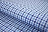 T-757/5809 Fine Cotton Two Toned Blue Check Shirting Fabric