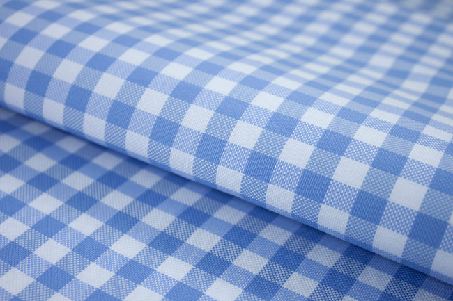 T-760/5812 Fine Cotton Rusty Blue And White Check Shirting Fabric