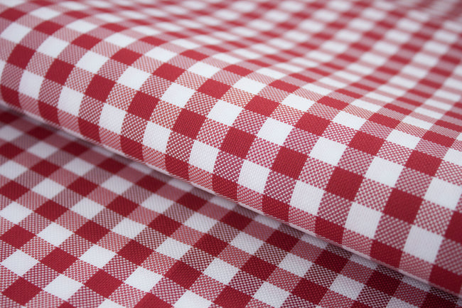 T-762/5814 Fine Cotton Red And White Check Shirting Fabric